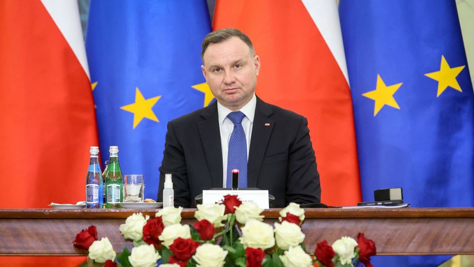 Konsultacje prezydenta ws zmiany ustawy o S?dzie Najwy?szym08.02.2022 Warszawa Konsultacje prezydenta z przedstawicielami klubow i kol parlamentarnych ws. prezydenckiego projektu zmiany ustawy o Sadzie Najwyzszym   fot. Andrzej Iwanczuk/REPORTER
n/z: Andrzej DudaAndrzej Iwanczuk/REPORTER