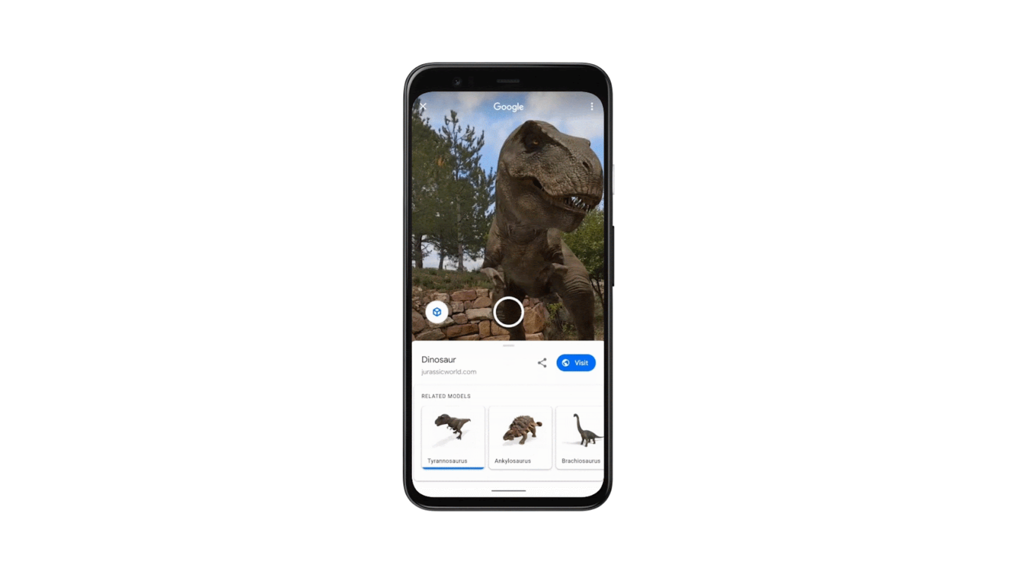 Google pozwala oglądać dinozaury w 3D, źródło: Blog Google.