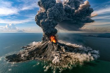 Anak Krakatau znów wybucha! Gigantyczna chmura popiołu sparaliżowała lotniska. Tysiące pasażerów utknęły