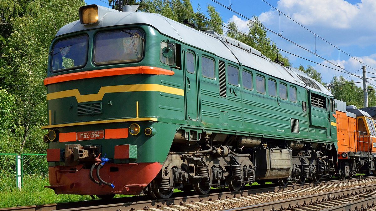 W okolicach Leningradu pociąg towarowy 