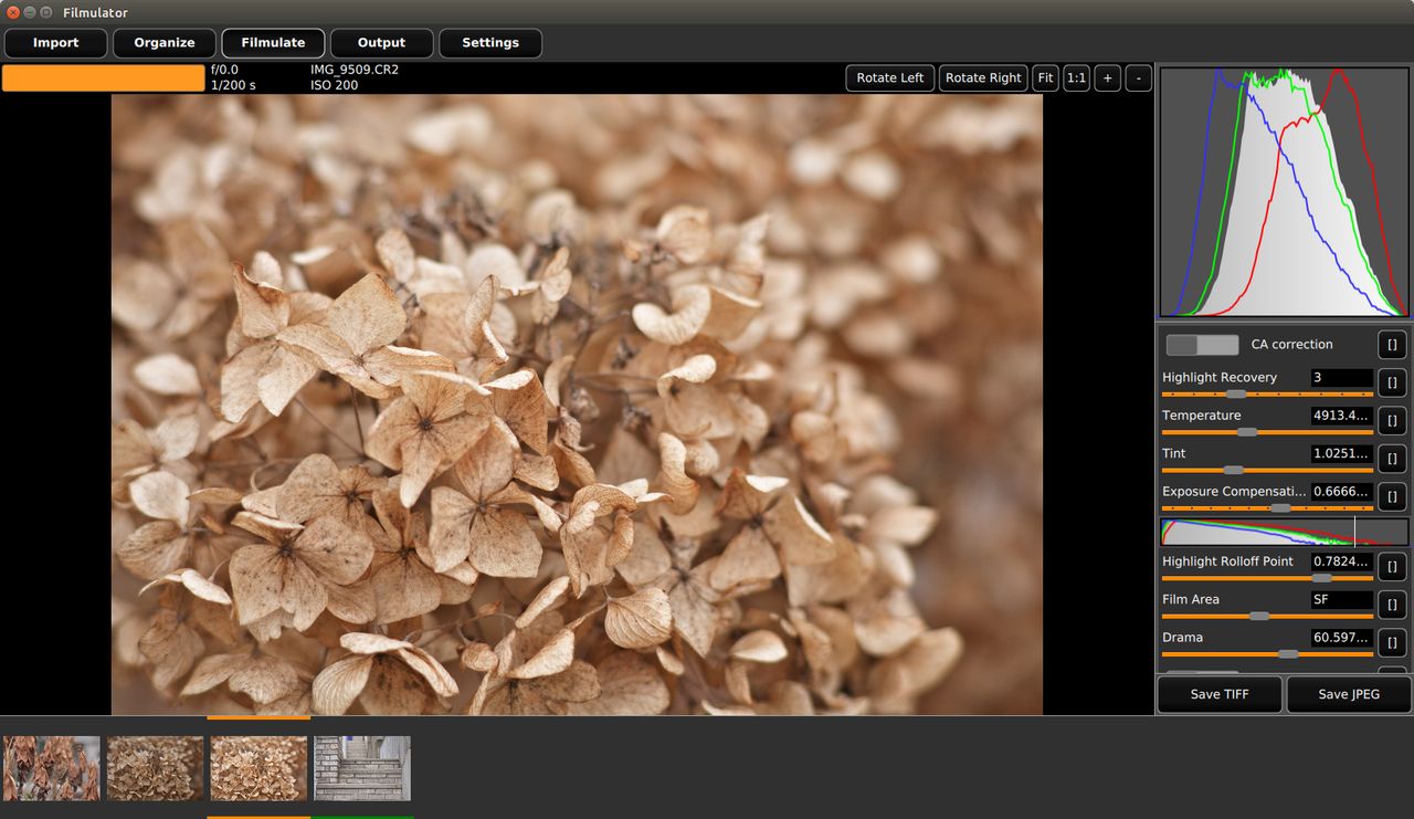 Filmulator – open-source'owy edytor RAW opartym na wywoływaniu odbitek