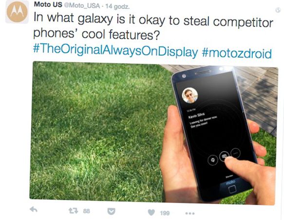 Wpadka Moto. Firma zarzuca Samsungowi kradzież funkcji, którą... sama skopiowała