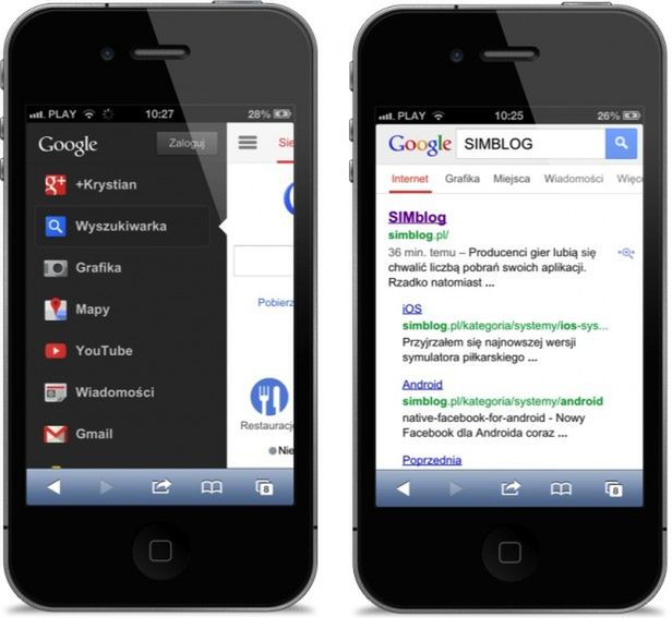 Nowy wygląd webowego Google'a dla iOS-a i Androida