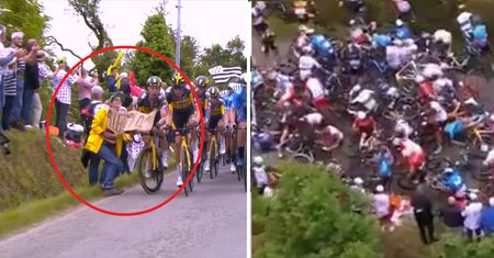 Co się tam wydarzyło?! Kraksa na Tour de France. Wszystko przez... jedną fankę