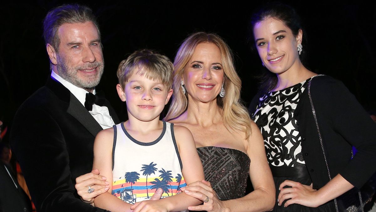 Party In Honour Of John Travolta's Receipt Of The Inaugural Variety Cinema Icon Award - The 71st Annual Cannes Film FestivalCAP D'ANTIBES, FRANCE - MAY 15: John Travolta and his wife Kelly Preston, daughter Ella Blue Travolta (R) and son Benjamin Travolta during the party in Honour of John Travolta's receipt of the Inaugural Variety Cinema Icon Award during the 71st annual Cannes Film Festival at Hotel du Cap-Eden-Roc on May 15, 2018 in Cap d'Antibes, France. (Photo by Gisela Schober/Getty Images)Gisela Schoberpremiere, filmfestival, red carpet, Cannes, family, son, daughter, father, mother