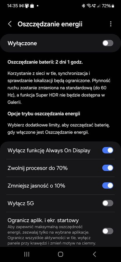 Jak wyłączyć tryb oszczędzania baterii w Androidzie