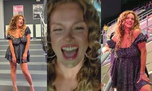 Joanna Liszowska w falbaniastej mini dokazuje na koncercie Ricky'ego Martina (ZDJĘCIA)