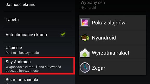 Ice Cream Sandwich chce przywrócić wygaszacze ekranu? 1