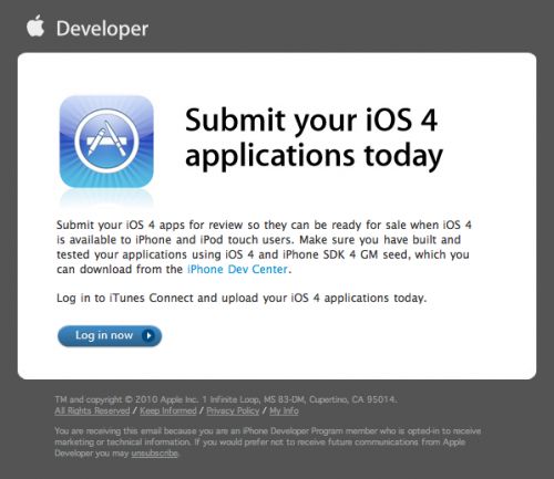 Apple przyjmuje zgłoszenia aplikacji pod iOS4