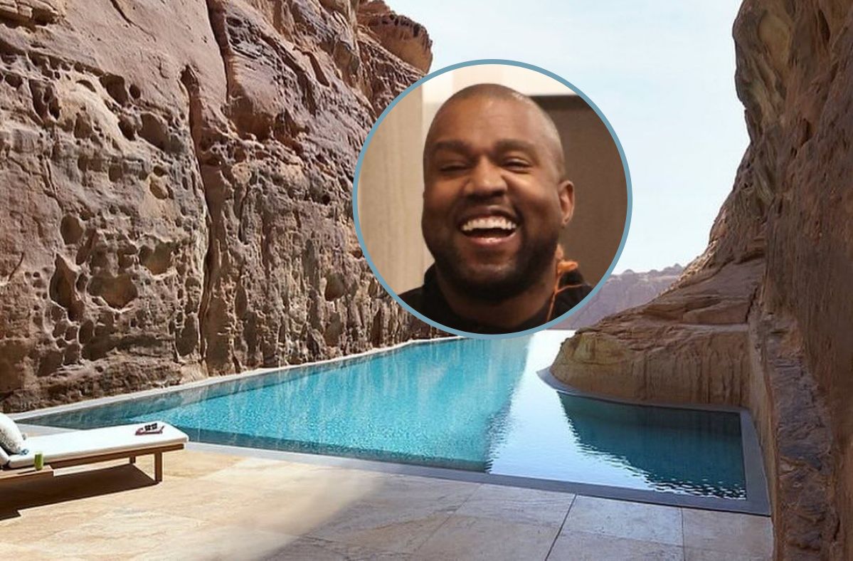 Kanye West is recording an album in the desert of Saudi Arabia.