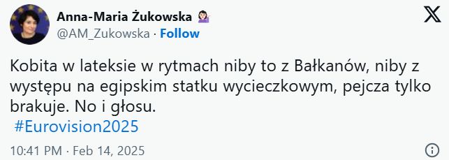 Żukowska krytykuje zwycięstwo Steczkowskiej