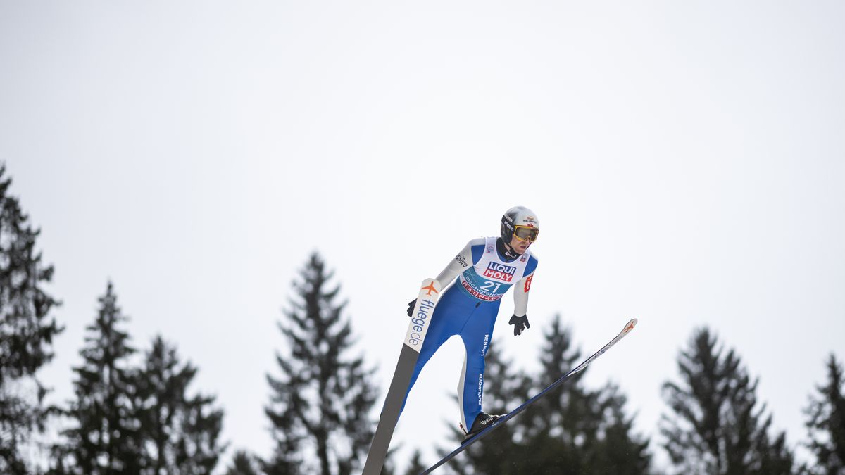 BISCHOFSHOFEN, AUSTRIA - JANUARY 05: Stefan Hula of Poland competes during the trial round for the Mens Four Hills Tournament on January 5, 2023 in Bischofshofen, Austria. (Photo by Daniel Kopatsch/Getty Images)