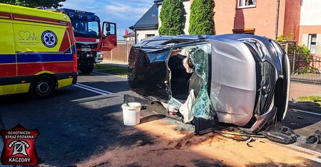 Kolizja w Kaczorach. Kierująca zasnęła za kierownicą