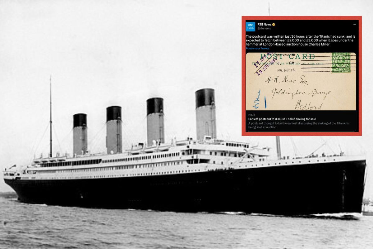Na aukcję trafi wyjątkowa pocztówka. Powstała 36 godzin po zatonięciu Titanica