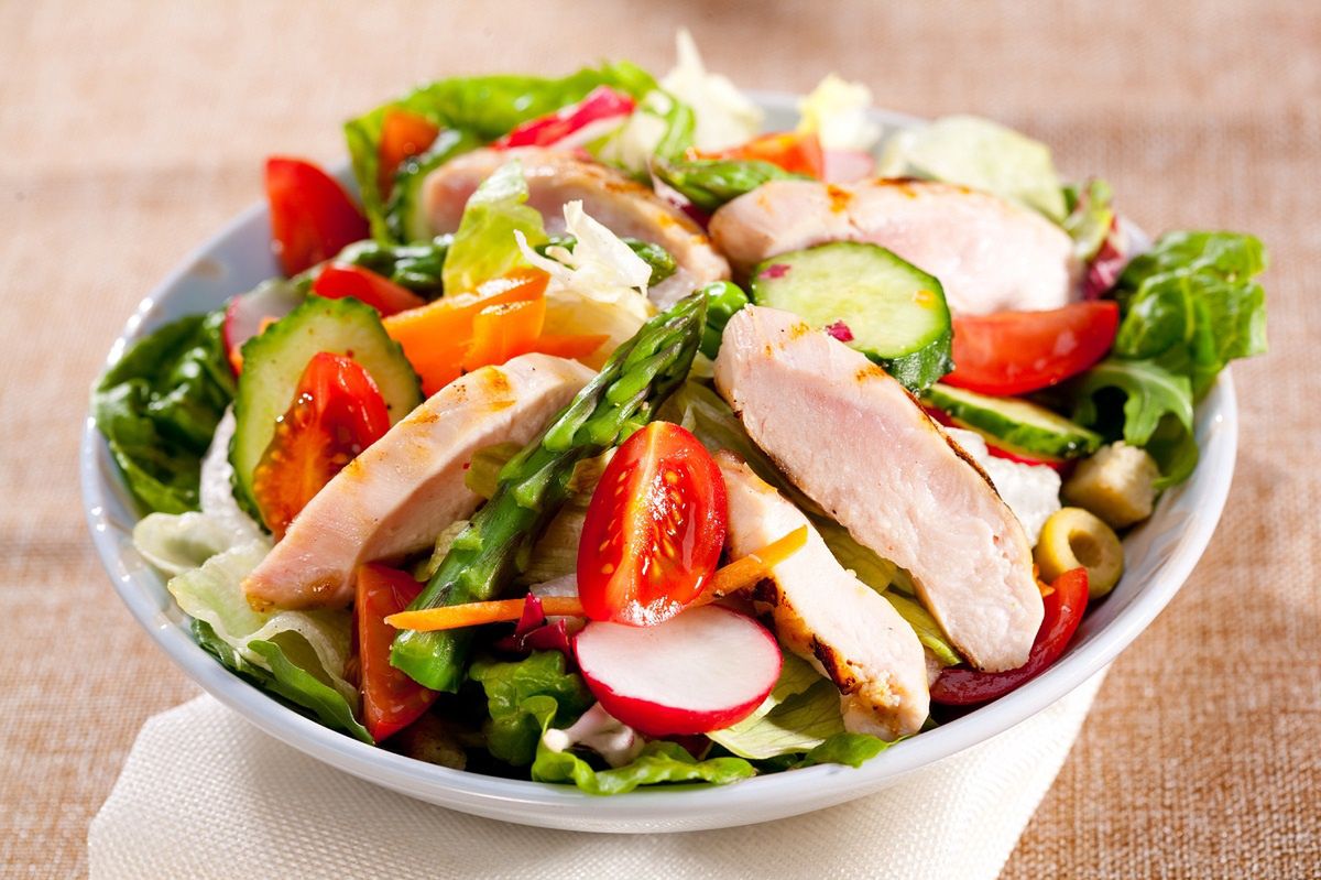 Spring salad as filling as a meal. When I don't have time, I reach for this recipe.