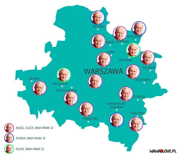 11 ulic Jana Pawła II, czyli Warszawa w wersji PiS. Co oznacza rozszerzenie granic? [MAPA]