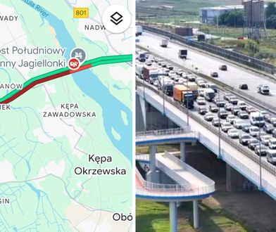 Karambol na obwodnicy. Korek w Warszawie ma 10 kilometrów