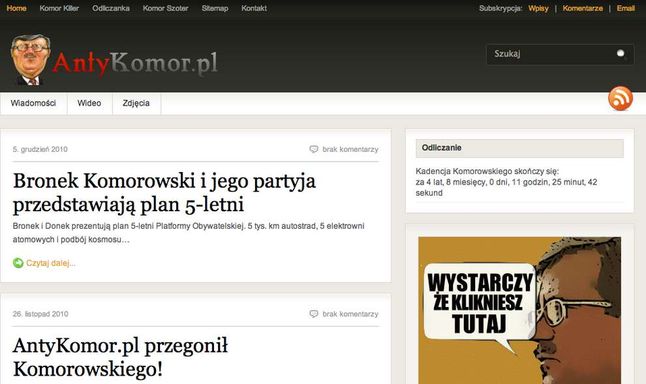 AntyKomor.pl - wygląd przed akcją ABW
