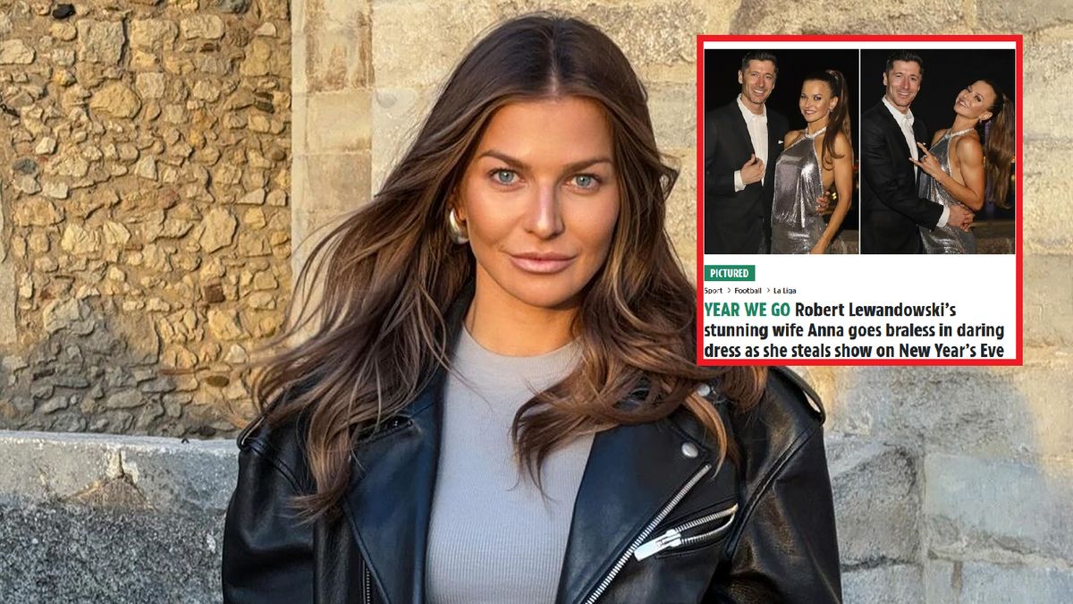 Na zdjęciu Anna Lewandowska. W ramce okładka "The Sun".