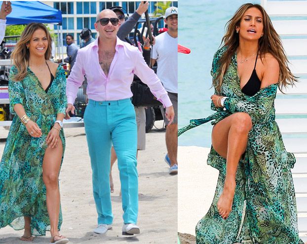 Jennifer Lopez i Pitbull na planie teledysku! (ZDJĘCIA)