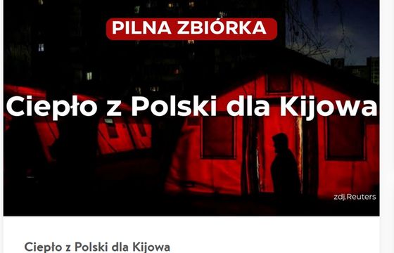 Wielka zbiórka "Ciepło z Polski dla Kijowa". Pomagają dziennikarze i eksperci