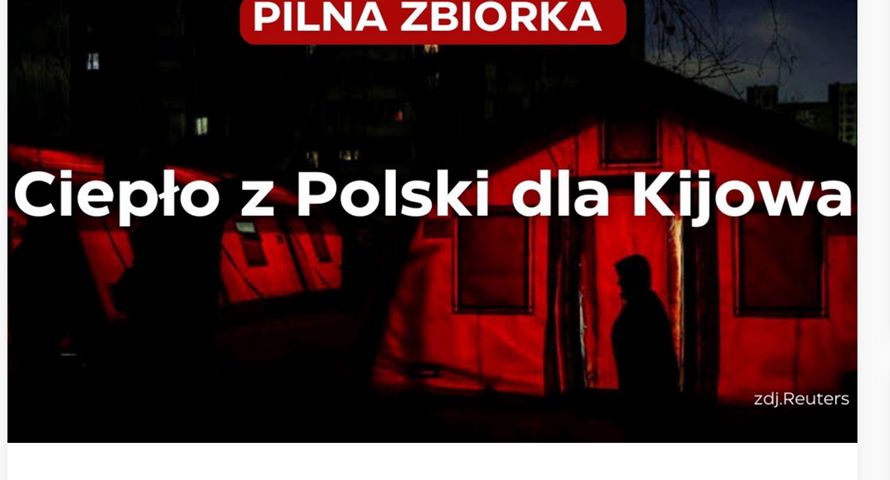 Wielka zbiórka "Ciepło z Polski dla Kijowa". Pomagają dziennikarze i eksperci