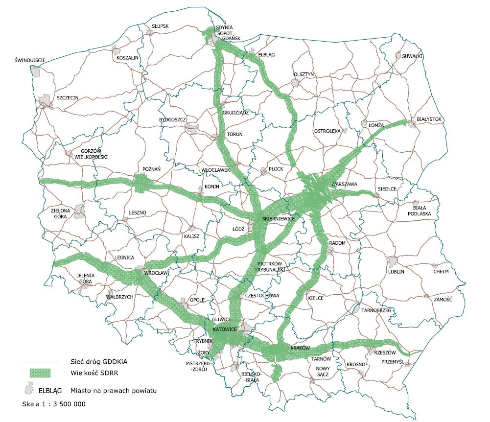 Mapa najbardziej obciążonych dróg w Polsce