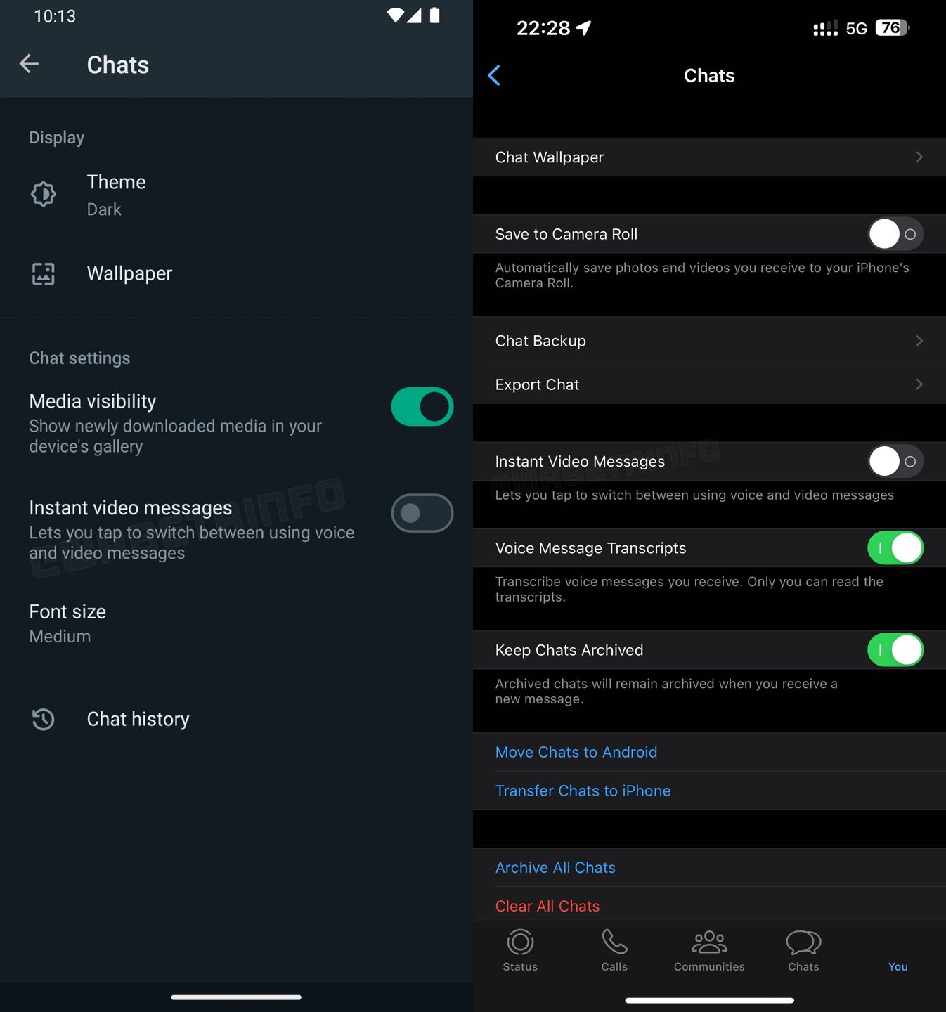 Nowy przełącznik w testowym WhatsAppie na Androida i iOS-a