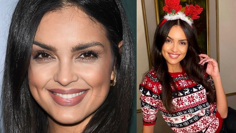 Klaudia El Dursi pozuje na tle śniegu 