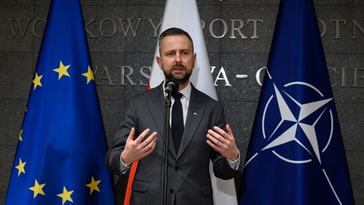 Polish Deputy Prime Minister and Defence Minister Wladyslaw Kosiniak-Kamysz speaks to the media in Warsaw, Poland, on October 14, 2025. (Photo by Aleksander Kalka/NurPhoto via Getty Images)