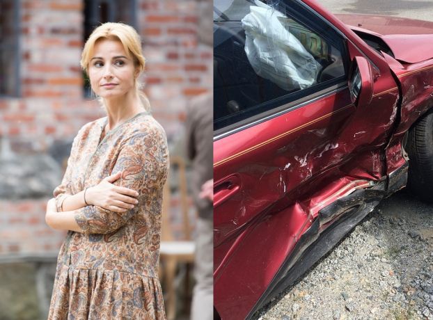 Joanna Brodzik spowodowała wypadek samochodowy! "Przejechała przez wysepkę niszcząc znak"
