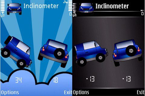 Inclinometer - akcelerometr i Nokia N95.