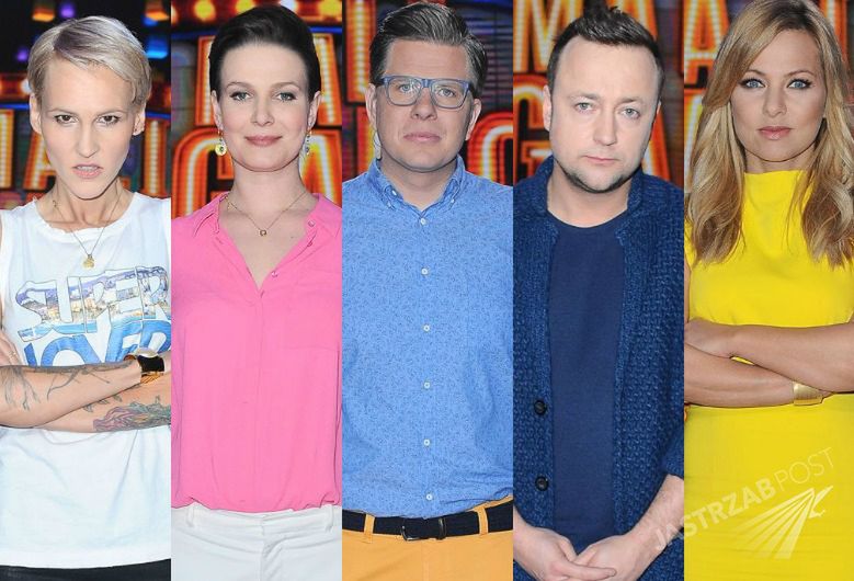 "Mali Giganci": Agnieszka Chylińska w t-shircie z napisem, a Kasia Bujakiewicz w odwa�żnym żółtym kolorze [zdjęcia]