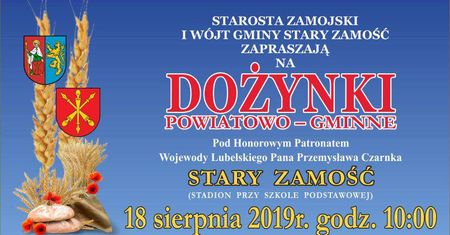 Dożynki Powiatowe w Starym Zamościu 2019. Na scenie wystąpi Veegas i Czadoman