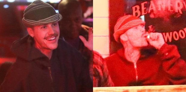 Justin Bieber tryska humorem i pali przed knajpą w Los Angeles