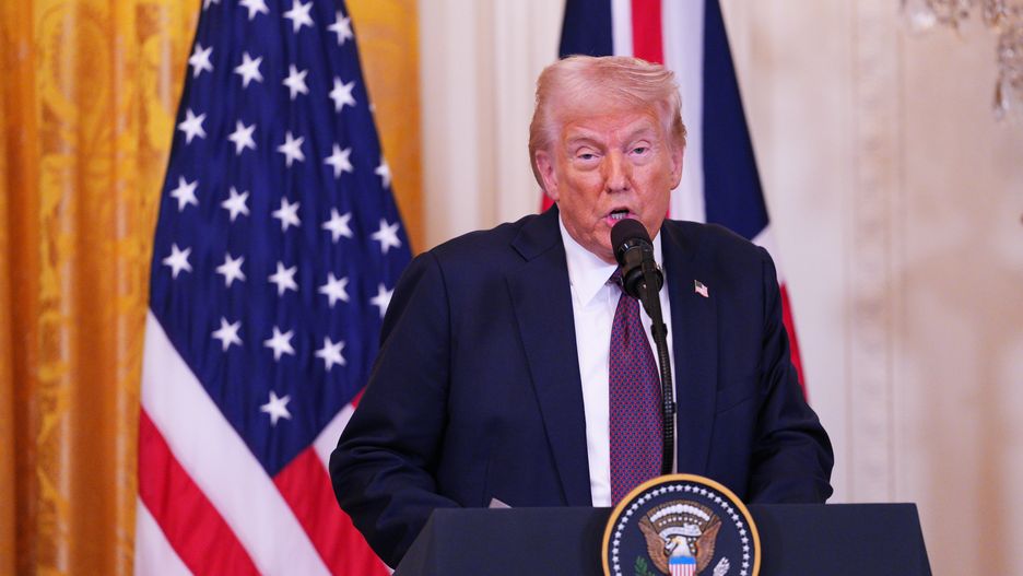 WASHINGTON, DC - FEBRUARY 27: U.S. President Donald Trump speaks during a joint press conference with UK Prime Minister Keir Starmer in the East Room at the White House on February 27, 2025 in Washington, DC. Starmer is on his first visit to Washington since President Trump returned to the White House. Starmer's trip comes shortly after he announced an increase in UK defense spending, ostensibly as a signal to Trump that the UK is prepared to bolster Europe's security, and as he aims to broker a fair peace deal for Ukraine amid Trump's warming relations with Russia. (Photo by Carl Court - Pool/Getty Images)