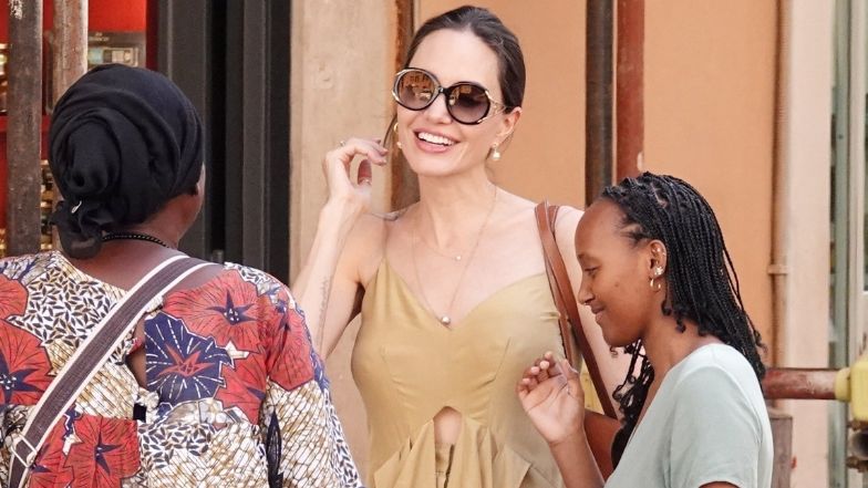 Angelina Jolie buszuje po rzymskim targowisku z córkami Zaharą i Vivienne