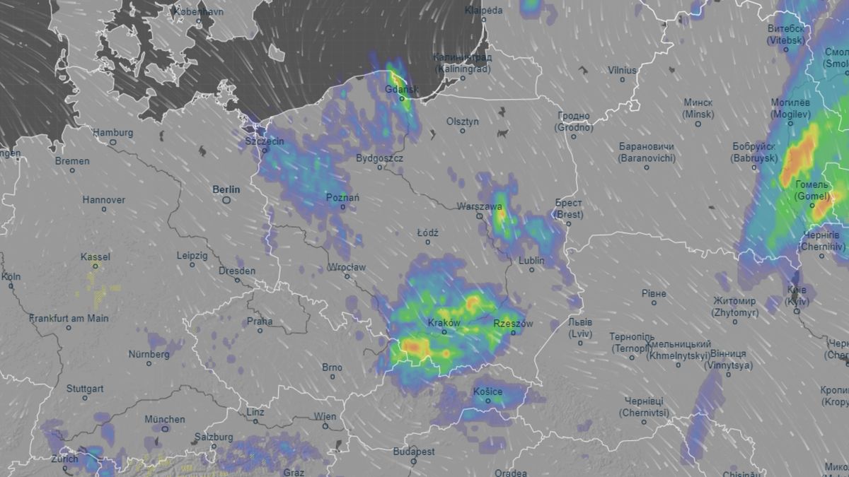 Mapa pogodowa - sobota
