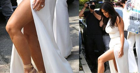 Kim POKAZUJE UDO na baby shower... (ZDJĘCIA)