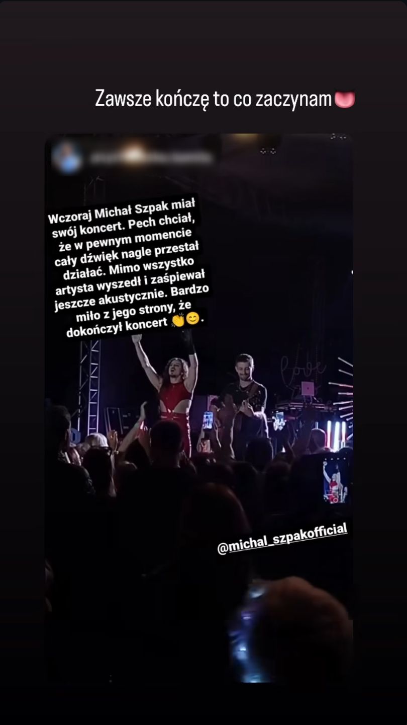 Michał Szpak zabrał głos po incydencie na koncercie