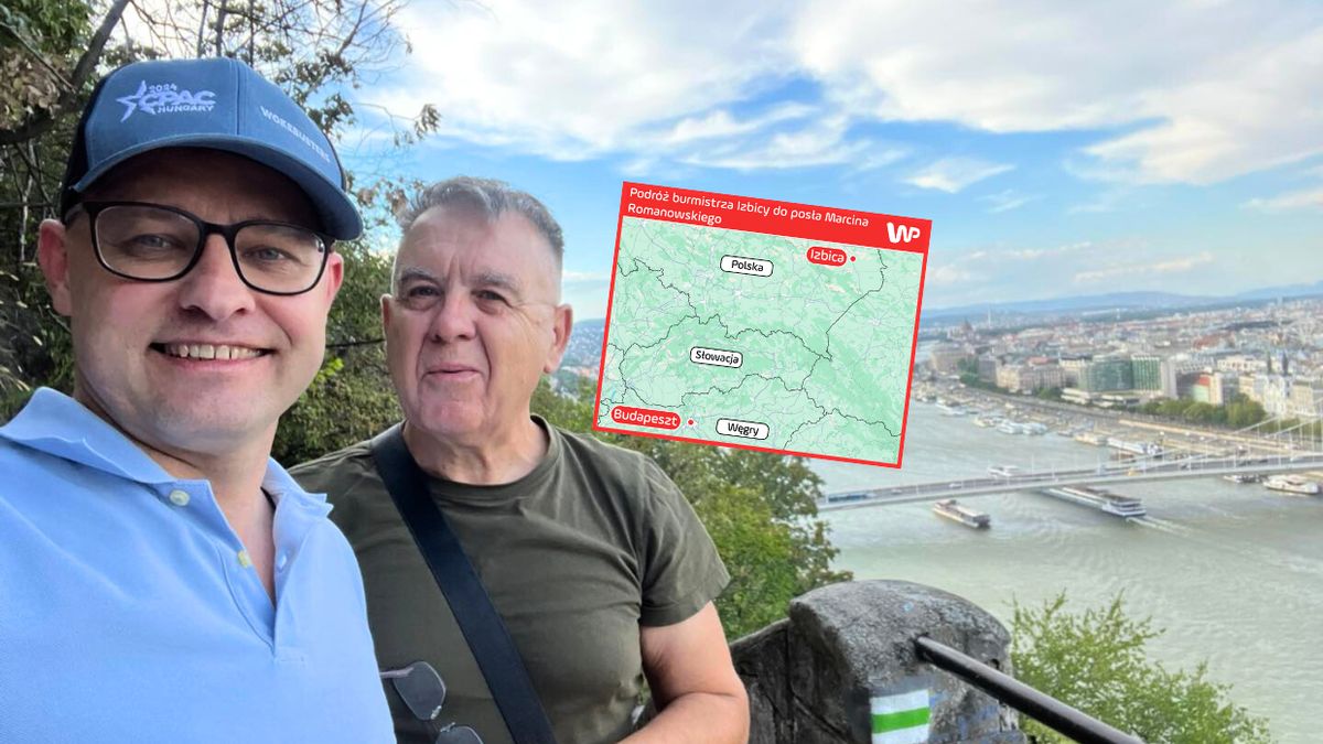 Marcin Romanowski podczas zwiedzania Budapesztu z Jerzym Lewczuk
