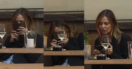 Maja Sablewska gimnastykuje się nad talerzem z chłodnikiem
