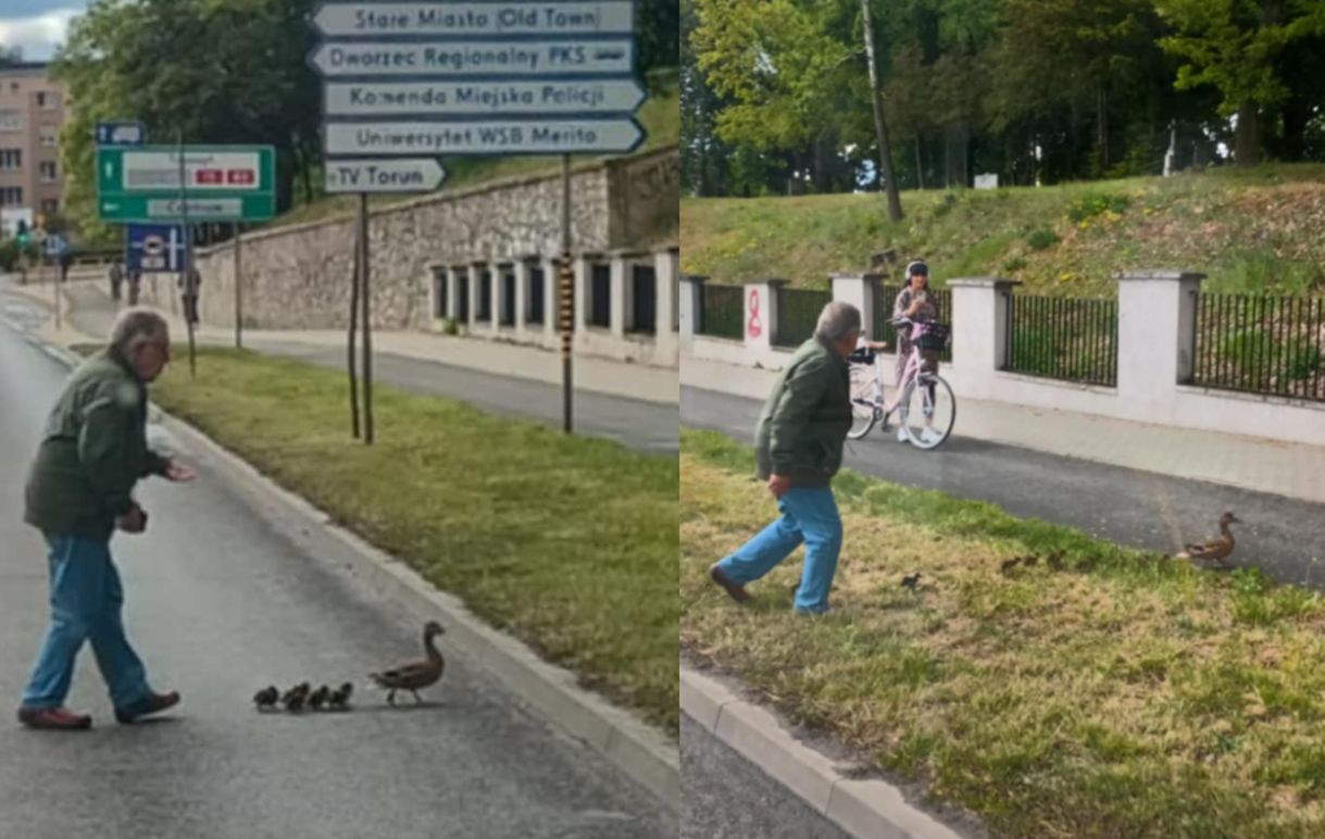 Taki widok w Toruniu. Mężczyzna wszedł na ruchliwą jezdnię i zatrzymał ruch