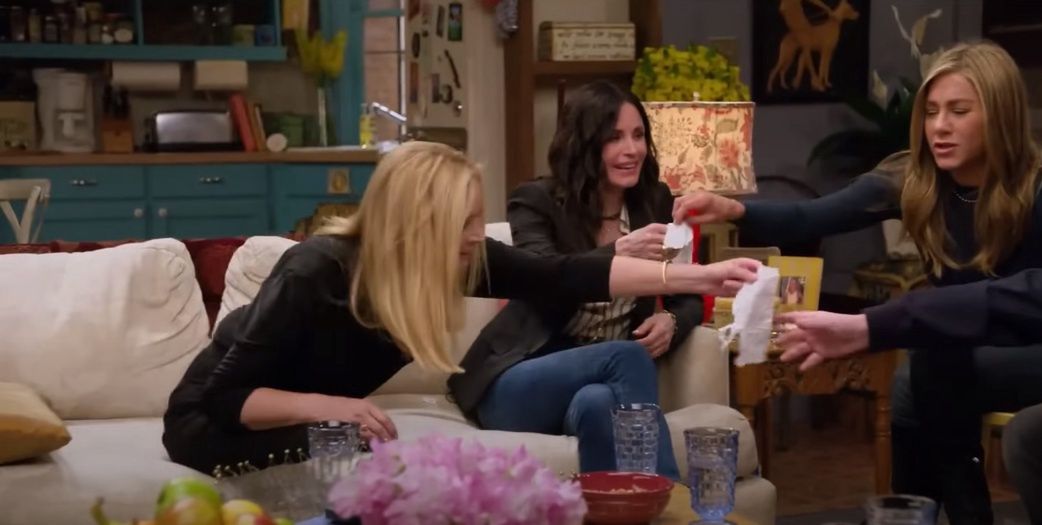 Matthew Perry na planie "Przyjaciele: Spotkanie po latach"