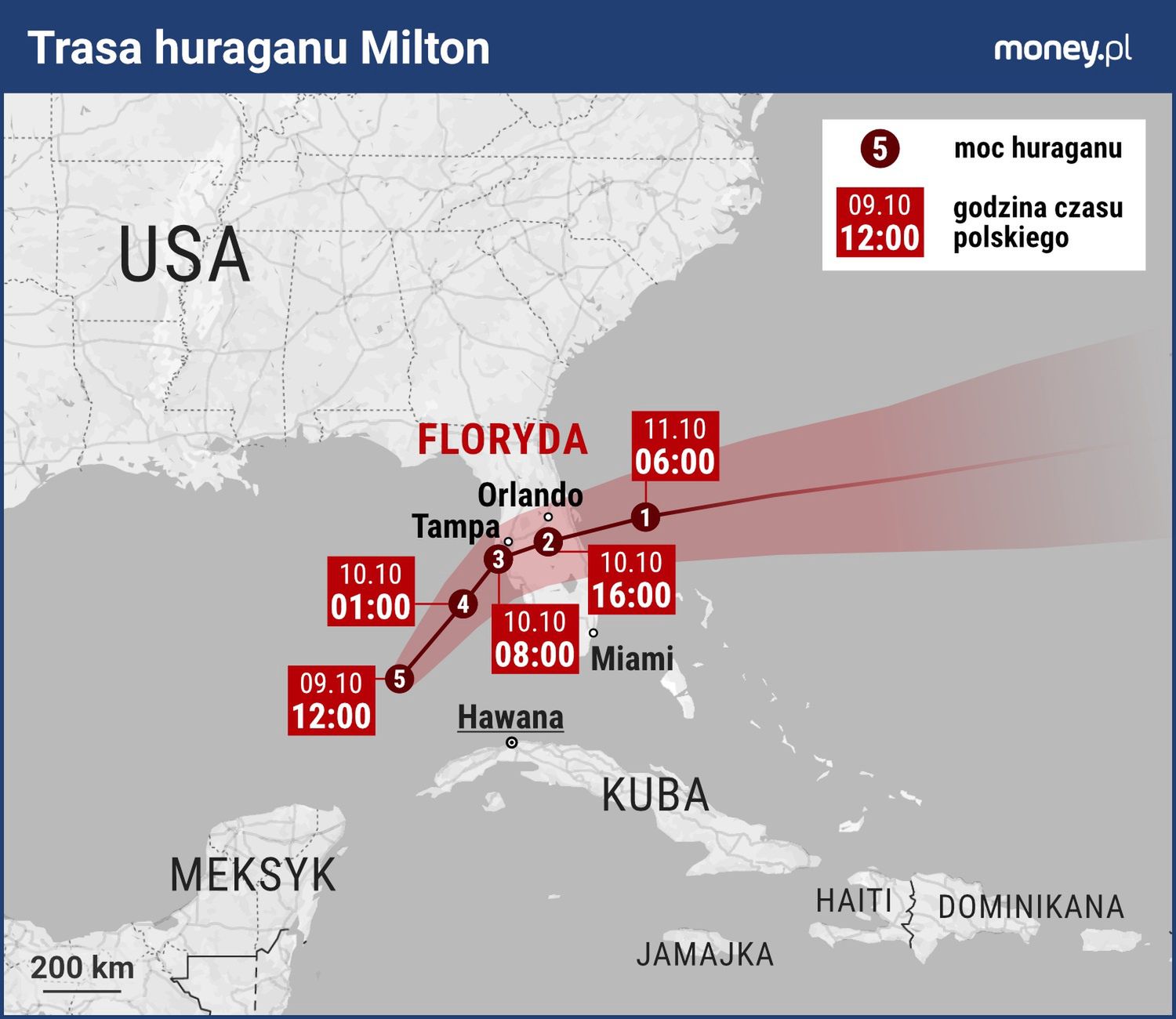 Trasa huraganu Milton
