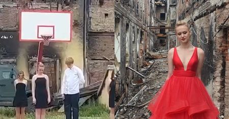 Uczniowie z Charkowa pożegnali szkołę tańcem w ruinach. Nagranie obiegło sieć