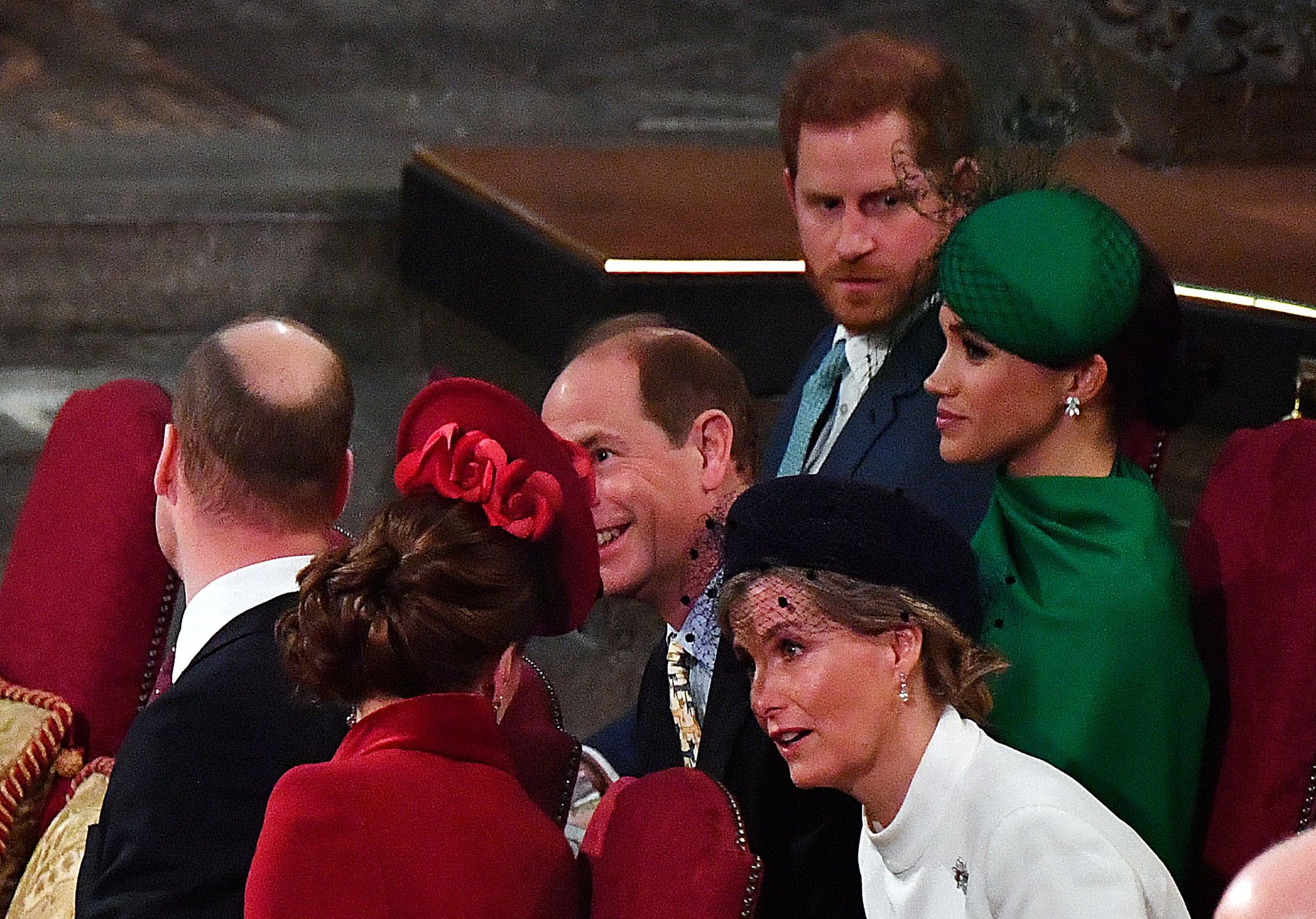 Commonwealth Day Service 2020LONDON, ENGLAND - MARCH 09: Prince William, Duke of Cambridge, Catherine, Duchess of Cambridge, Prince Harry, Duke of Sussex, Meghan, Duchess of Sussex, Prince Edward, Earl of Wessex and Sophie, Countess of Wessex attend the Commonwealth Day Service 2020 on March 9, 2020 in London, England. (Photo by Phil Harris - WPA Pool/Getty Images)WPA Poolnews