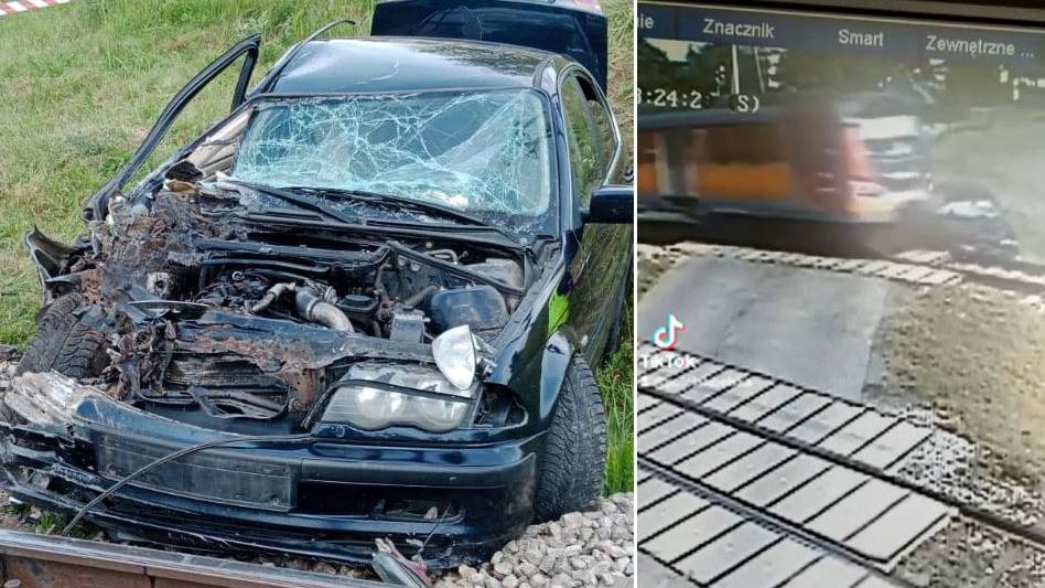 30-latek wjechał BMW w jadący pociąg w Trawnikach