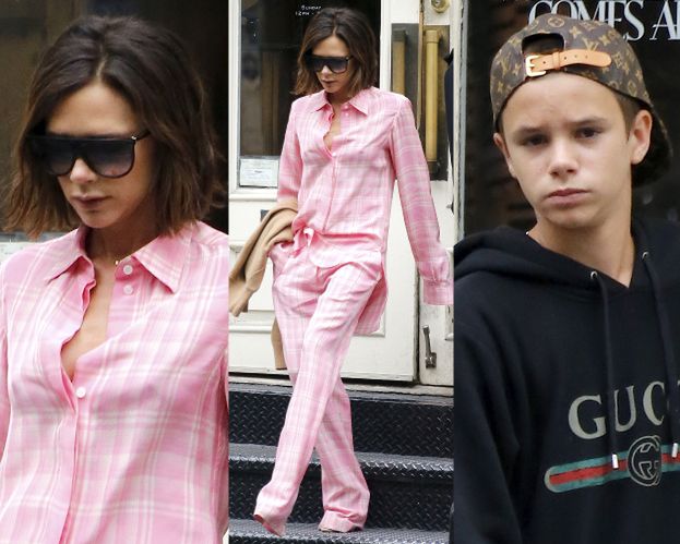 Victoria Beckham założyła piżamę i zabrała 14-letniego syna na zakupy (ZDJĘCIA)