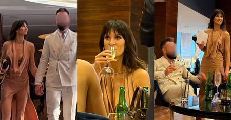 Wystrojona Sylwia Grzeszczak popija szampana i kroczy za rękę z UKOCHANYM. Ładna z nich para? (ZDJĘCIA)